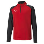 PUMA TeamLIGA 14 Zip Top Jr, Sweat zippé, Puma Red-Puma Black, Taille 16 ans/176