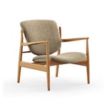 House of Finn Juhl - France Chair, Dark oiled oak, Cat. 2 Hallingdal 65 - 227 - Lenestoler - Finn Juhl - Tre farget,Grå - Tre/Tekstilmateriale