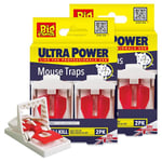 The Big Cheese Ultra Power Ready-Baited Mouse Trap - Multi Pack - Reusable Mouse Traps For Indoor & Outdoor Use - Humane Mouse-Trap - Easy to Clean Plastic Mice Trap - Prebaited Rodent Trap