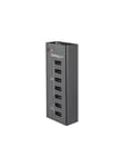 StarTech.com 7 Port USB Charging Station with 5x 1A Ports and 2x 2A Ports charging strip - + AC Teho adapter