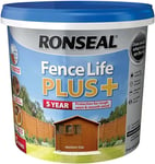 RONSEAL RSLFLPPMO5L 5 Litre Fence Life+ Paint Medium Oak Fence Shed Paint 