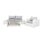 Comfort Garden Loungegrupp Bahamas 2-sits med Avslut, Bord Hylla och Fåtölj Utomhus 3-sits 1 m 613758