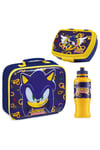 Sonic TheHedgehog Kids Lunch Set  - Lunch Bag, Lunch Box &amp; Water Bottle 430m