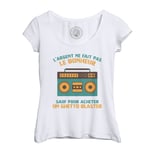 T-Shirt Femme Col Echancré Radio-Cassettes - L'argent Ne Fait Pas Le Bonheur