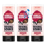 3x Original Source Creamy Vanilla & Raspberry Shower Gel 500ml