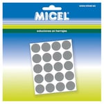 MICEL 61916 Lot de 100 Bouchons adhésifs Ronds pour Trous de Meubles en PVC, Finition Gris Anthracite, diamètre 13 mm, 13 x 13 x 0,6 mm