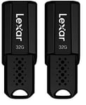 Lexar JumpDrive S80 Clé USB 32 Go, Cle USB 3.2, Jusqu'à 130 Mo/s en Lecture, Mémoire Stick, JumpDrive pour Ordinateur Portable/PC/Voiture (LJDS080032G-BNBAG) (Lot de 2)