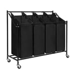 Mondeer 75L Laundry Sorter Cart Hamper Basket Clothes Bin Trolley on Wheels