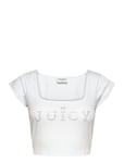 Juicy Couture Regal Square Neck Cropped Tee Vit