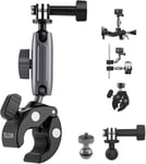 Support Moto Pour Gopro, Support Vélo Pour Dji Osmo Action 5 Pro 4 Osmo Pocket Gopro Hero 13/12/11/10/9 Insta360, Accessoires De Caméra Avec Double Rotule Rotative À 360°, Adaptateur 1/4-20 Mm