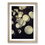 Big Box Art String Lantern Lights Framed Wall Art Picture Print Ready to Hang, Oak A2 (62 x 45 cm)