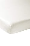 Meyco Baby Uni Matelas pour Parc d'enfant (Drap de qualité en Jersey Doux, 100% Coton, Ajustement Parfait grâce à l'élastique sur Tout Le périmètre, Respirant, Taille : 75 x 95 cm), Blanc crème