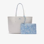 Lacoste Sac cabas Anna réversible avec pochette Taille Taille unique Signature Rl Farine Bleu