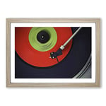 Big Box Art Turntable Record Vinyl Framed Wall Art Picture Print Ready to Hang, Oak A2 (62 x 45 cm)