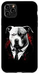 Coque pour iPhone 11 Pro Max Pitbull Dog Gangster en costume Funny Mob Boss sur le thème