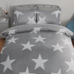 Argos Home Fleece Stars Grey & White Bedding Set - Kingsize