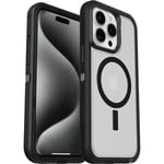 Otterbox Defender XT Coque pour iPhone 15 Pro Max avec MagSafe, Antichoc, Anti-Chute, Robuste, supporte 5 x Plus de Chutes Que la Norme Militaire, Transparent/Noir, Livré sans Emballage