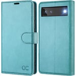 OCASE for Google Pixel 6A Case,Premium PU Leather Wallet Phone Case with [Card Holder][TPU Inner Shell][RFID Blocking] Shockproof Flip Cover for Google 6A 5G 6.1 inch 2022,Mint Green