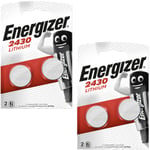 4 ENERGIZER 2430 Lithium Batteries CR2430 DL2430 5011LC