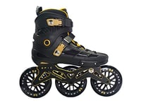 Epic Skates Epic Engage 125mm 3-Wheel Inline Speed Skates, Black/Gold, Adult 11 (Engage11)