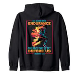 Let Us Run With Endurance The Race Marathon Running Zip Hoodie