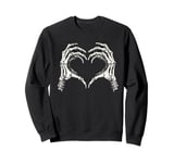 Skeleton Hands Heart Shape Gothic Halloween Creepy Sweatshirt