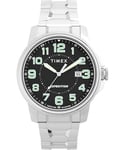 Timex Men's Expedition Field 40 mm Watch - Stainless Steel Expansion Band Black Dial IP Steel Case TW4B31300