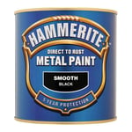 Hammerite Direct to Rust Metal Paint Smooth Black 250ml -