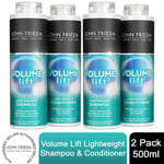 John Frieda Luxurious Volume Lift Lightweight 2x Shampoo & 2x Conditioner, 500ml