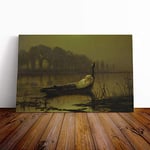 Big Box Art Canvas Print Wall Art John Atkinson Grimshaw The Lady of Shalott | Mounted & Stretched Box Frame Picture | Home Decor for Kitchen, Living Room, Bedroom, Hallway, Multi-Colour, 24x16 Inch