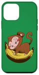 Coque pour iPhone 12 mini Singe mignon endormi sur une banane