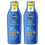 2x Nivea Sun Kids - Protect & Care SPF 50+ Sun Cream | 5in1 Protection - 200ml