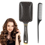 SHINLEA Large Paddle Hairbrush and Tail Comb Set, Detanging Hair Brush Set for Thick Curly Hair, Anti Static Hair Brush, Massaging Scalp for Men Women Kids, Reducing Tangle & Hair Breakage