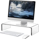 Support de Moniteur en Acrylique, Table en Acrylique, rehausseur de Bureau pour Ordinateur Portable, écrans, Ordinateur, Ordinateur Portable, Bureau surélevé pour PC, (34 x 19 x 10 cm)