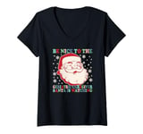 Womens Nurse Christmas Santa Nice To The Geriatric Care Giver V-Neck T-Shirt