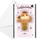 Confirmation Card with Foil Detail and White Envelope - Pink A