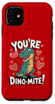 Coque pour iPhone 11 Costume de dinosaure T-Rex pour la Saint-Valentin