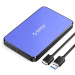 ORICO 2.5 Inch Hard Drive Enclosure, 5Gbps USB 3.0 External Hard Drive Case for 2.5inch 9.5mm 7mm SATA III SSD HDD Up to 6TB, with 4 Colors to Choose, Support UASP (2588U3, Blue)