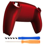 eXtremeRate Back Cover Compatible with PS5 Controller, Case Housing Replacement Shell Cover for PS5 Controller Accessories (Red)