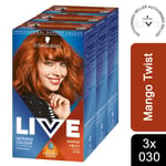 3pk of Live Mango Twist Permanent Hair Dye, Intense Colour 030