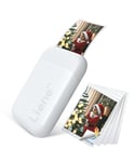 Liene 2x3'' Mini Imprimante Photo Portable, avec 5 Zink Papiers Adhésifs, Bluetooth 5.0, Compatible avec iOS/Android, Petite Imprimante Photo pour iPhone - Blanc