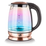 Neo® Rainbow LED Illuminated Electric Glass Copper Kettle 1.7L Cordless (Copper)