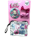 LOL Surprise Girls Beauty Set with Sequin Purse, Mirror and Hair Bows