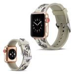 Apple Watch Series 5 44mm kamouflagefärgad klockarmband i silikon - Vit Camo