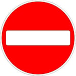 Road Sign No Entry Aluminium Composite 45 x 45 cm