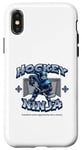 Coque pour iPhone X/XS Joueur ninja de hockey sur glace