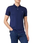 GANT Men's Original Slim Pique SS Rugger, Evening Blue, M