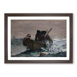 Big Box Art Winslow Homer Pulling in The Catch Framed Wall Art Picture Print Ready to Hang, Walnut A2 (62 x 45 cm)