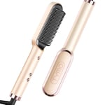 TYMO Hair Straightener Brush UK, Flat Iron and Hair Brush 2-in-1, Anti-Scald, Fast Heating, 5 Temp Settings (130℃-210℃), Professional Salon at Home, Wider Comb for Even Straightening, TYMO Ring