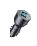 Anker Car Charger, Quick Charge 3.0 36W Metal Dual USB Car Charger Adapter, PowerDrive III 2-Port 36W Alloy for Galaxy S20/ S20+/ S10/ S10e/ S10+, iPhone 11/11 Pro/ 11 Pro Max/XR, iPad Pro, and More